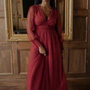 Baltic Born Layla Tulle Maxi Dress | Terracotta Size LL